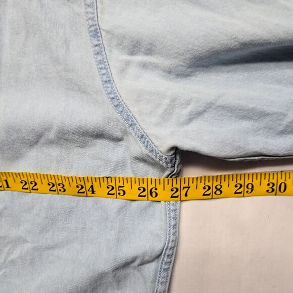 Vintage Texans Denim Shirt NFL Houston XL Light Wash Long Sleeve Button Up - Picture 9 of 10